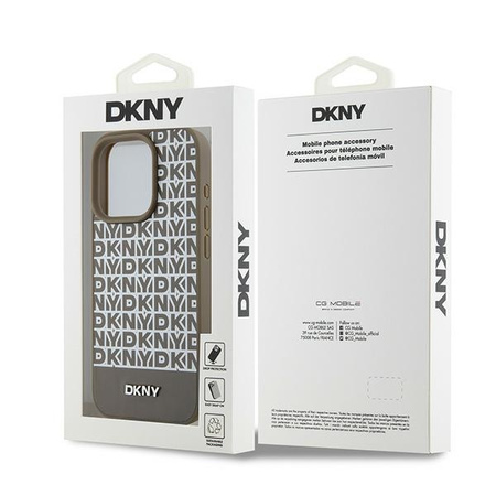 DKNY CASE DO IPHONE 15 PRO 6.1 LEATHER PRINTED PATTERN DO MAGSAFE METAL
