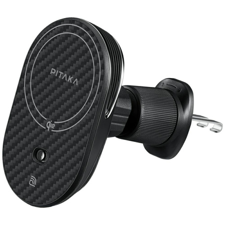 Uchwyt samochodowy z ładowarką           bezprzewodową PITAKA MagEZ Pro 2 Qi2 15W NFC Magsafe czarno szary