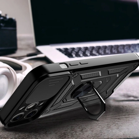 Hybrid Armor Camshield etui iPhone 13 Pro pancerny pokrowiec z osłoną na aparat czarne