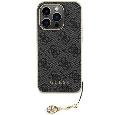 Guess GUHCP15LGF4GGR iPhone 15 Pro 6.1" szary/grey hardcase 4G Charms Collection