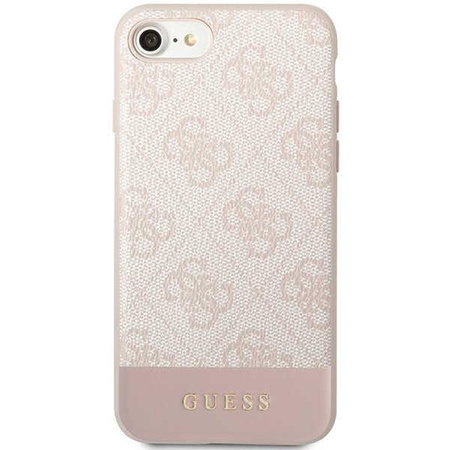 Etui Guess GUHCI8G4GLPI na iPhone 7 / 8 / SE 2020 / SE 2022 - różowe 4G Stripe Collection