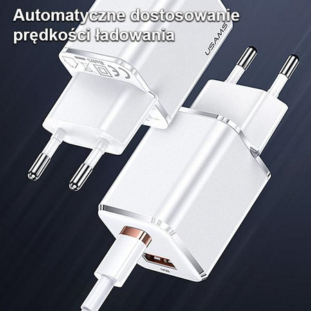 USAMS ŁADOWARKA SIECIOWA 1xUSB-C 1xUSB T43 DO TELEFONÓW APPLE DO LIGHTNING