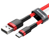 Baseus Cafule Cable wytrzymały nylonowy kabel przewód USB / USB-C QC3.0 2A 3M czerwony (CATKLF-U09)