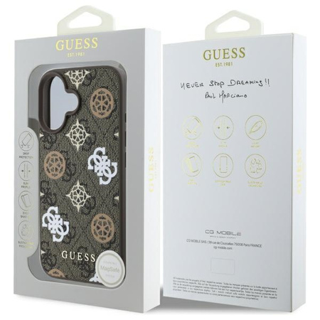 GUESS CASE IML 4G DO IPHONE 16 6.1 DO MAGSAFE Z PEONY OCHRONĄ PRZED