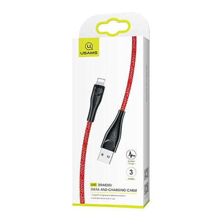 USAMS KABEL PLECIONY U41 DO LIGHTNING 3M DO TELEFONÓW APPLE SZYBKIE