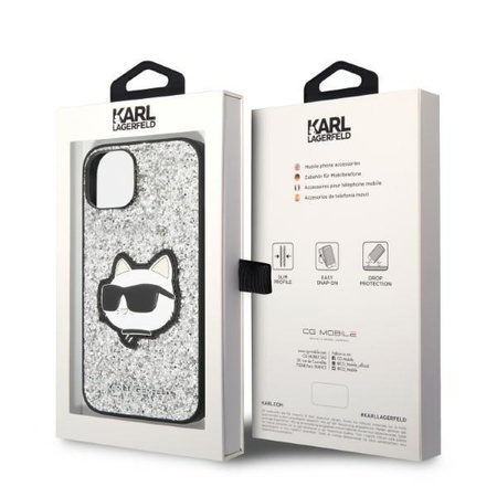 Karl Lagerfeld KLHCP14MG2CPS iPhone 14 Plus 6,7" srebrny/silver hardcase Glitter Choupette Patch