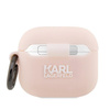 Etui Karl Lagerfeld KLA3RUNIKP na AirPods 3 cover - różowe Silicone Karl Head 3D