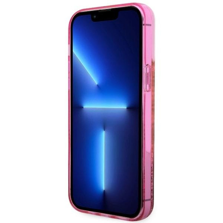 Etui Guess GUHCP14XLC4PSGP na iPhone 14 Pro Max 6.7" - różowe Liquid Glitter 4G Transculent