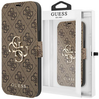 Etui Guess GUBKP13X4GMGBR na iPhone 13 Pro Max - brązowe book 4G Big Metal Logo