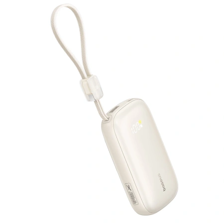 Powerbank Baseus EnerFill FC21 Qpow 3 Ultra 20000mAh 22.5W z wyświetlaczem z dołączonym kablem - beżowy