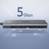 Ugreen rozdzielacz HUB USB Typ C - 4x USB 3.2 Gen 1 z portem zasilania USB Typ C szary (CM219 70336)