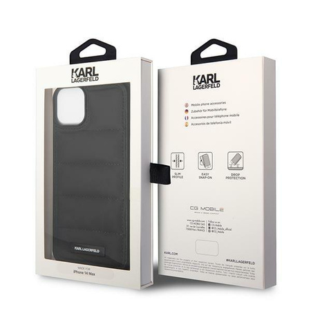Etui Karl Lagerfeld KLHCP14SPSQAK na iPhone 14 hardcase - czarne Puffy Elongated Logo