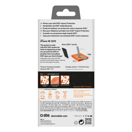 Etui SBS Full Active D3O do iPhone 16e - czarne