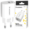WOZINSKY ŁADOWARKA SIECIOWA USB-A USB-C 20W DO SMARTFONÓW SZYBKIE ŁADOWANIE