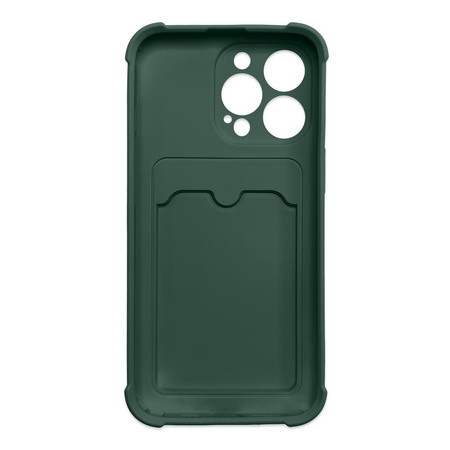Card Armor Case etui pokrowiec do iPhone 12 Pro portfel na kartę silikonowe pancerne etui Air Bag zielony