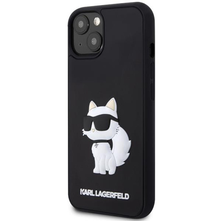Etui Karl Lagerfeld KLHCP14M3DRKHNK na iPhone 14 Plus 6.7" - czarne Rubber Choupette 3D