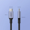 Ugreen kabel przewód USB Typ C - USB Typ C 5 A 100 W Power Delivery Quick Charge 3.0 FCP 480 Mbps 1 m szary (70427 US316)