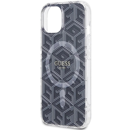 Etui Guess IML GCube MagSafe na iPhone 15 / 14 / 13 - czarne