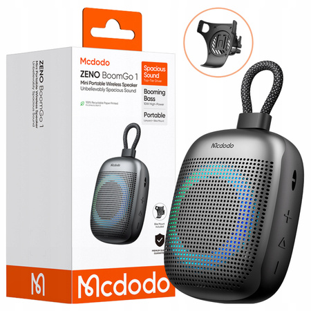 MCDODO GŁOŚNIK BLUETOOTH PRZENOŚNY BEZPRZEWODOWY WODOODPORNY USB-C CZARNY
