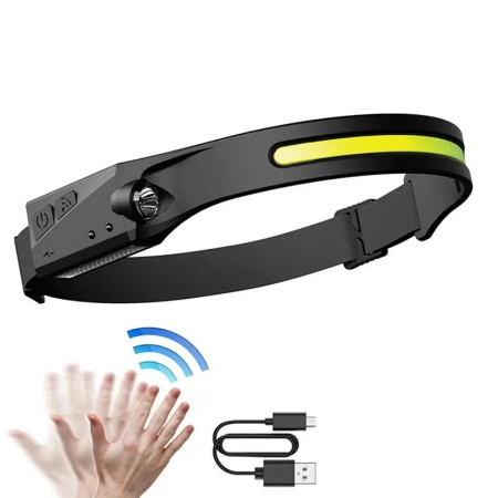 HURTEL LATARKA CZOŁOWA LED Z CZUJNIKIEM RUCHU DO WĘDROWANIA Z IPX4 1200 MAH