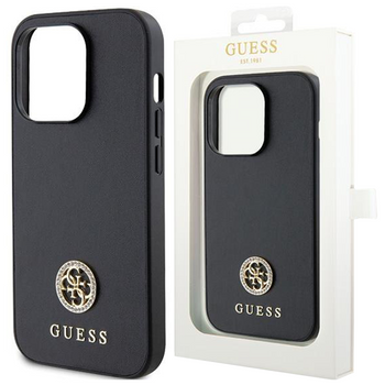 Guess GUHCP15LPS4DGPK iPhone 15 Pro 6.1" czarny/black hardcase Strass Metal Logo