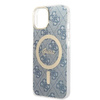 Guess zestaw ładowarka MagSafe + etui do iPhone 14 Plus 6,7" niebieskie 4G Print (GUBPP14MH4EACSB)