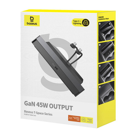 BASEUS HUB PRZEJŚCIÓWKA USB-C DO USB-C DO TESLA Z KABLEM 100W ŁADOWANIE