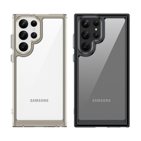 Outer Space Case etui do Samsung Galaxy S22 Ultra sztywny pokrowiec z żelową ramką czerwony