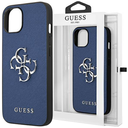 Guess GUHCP13SSA4GSBL iPhone 13 mini 5,4" niebieski/blue hardcase Saffiano 4G Metal Logo