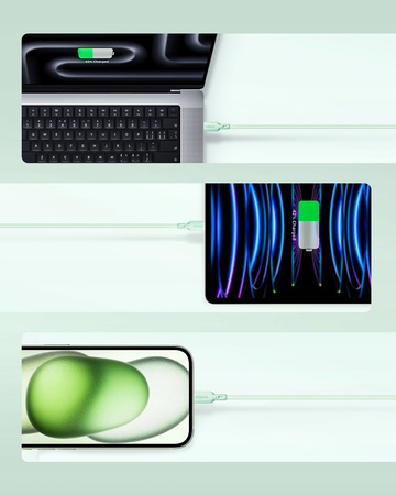 INNOSTYLE KABEL USB-C SZYBKIE ŁADOWANIE DO IPHONE SAMSUNG KEVLAR 240W 2M