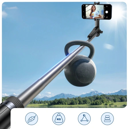 Selfie stick Wozinsky WC1Y70S teleskopowy tripod 1.7m z uchwytem na telefon - czarny