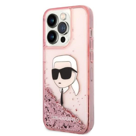 Karl Lagerfeld KLHCP14LLNKHCP iPhone 14 Pro 6,1" różowy/pink hardcase Glitter Karl Head