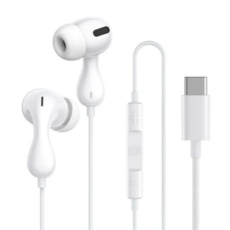 Słuchawki Baseus Encok CZ20 dokanałowe przewodowe USB-C - białe