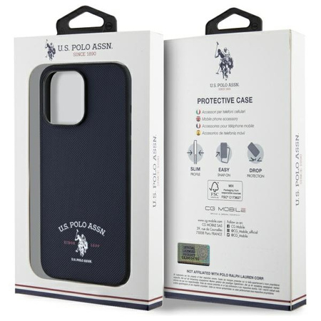 US POLO ASSN. ETUI DO IPHONE 15 PRO MAX 6.7 LOGO DH GRANATOWE Z LOGO