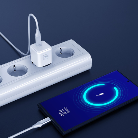 3MK SZYVKA ŁADOWARKA SIECIOWA KOSTKA DO TELEFONU 1X USB PD 25W KABEL USB-C