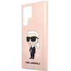 Etui Karl Lagerfeld KLHCS23LSNIKBCP Sam S23 Ultra S918 hardcase - różowe Silicone Ikonik