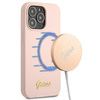 Guess GUHMP13XLSLMGLP iPhone 13 Pro Max 6,7" jasnoróżowy/light pink hardcase Silicone Script Gold Logo Magsafe