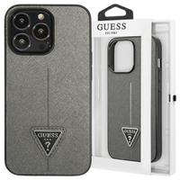 GUESS ETUI DO IPHONE 13 PRO MAX 6,7 Z TWARDEJ SKÓRY SAFIANO TRIANGLE LOGO