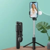 HURTEL SELFIE STICK TEELESKOPOWY TRIPOD Z OKRĄGŁĄ LAMPĄ DO TELEFONÓW 0.71M