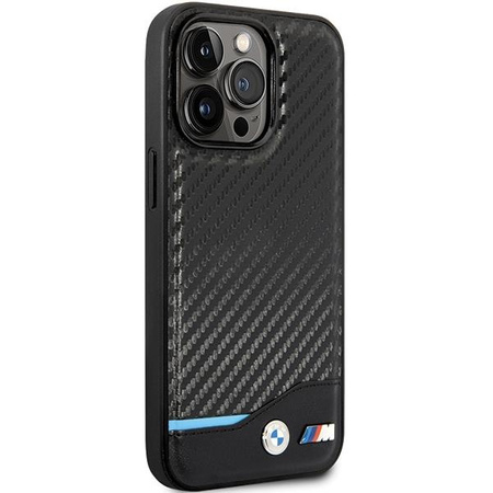 Etui BMW Leather Carbon BMHCP13L22NBCK na iPhone 13 Pro / na iPhone 13 - czarne