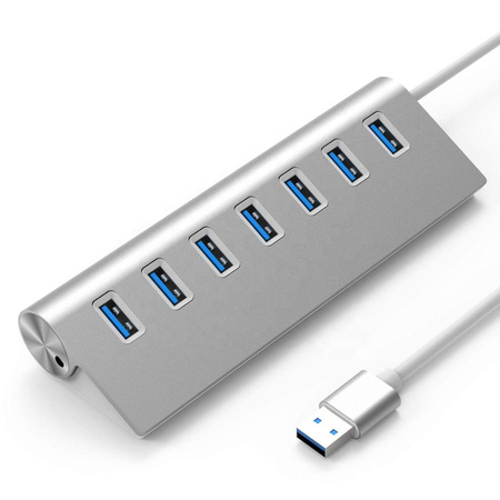Rozgałęźnik portów do komputera  Co2 HUB 7 x USB  3.0, port dodatkowego zasilania dla Windows, MacOs, Linux