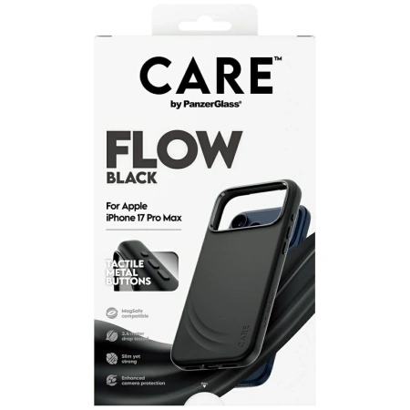 Etui CARE by PanzerGlass Feature FLOW MagSafe na iPhone 17 Pro Max - czarne