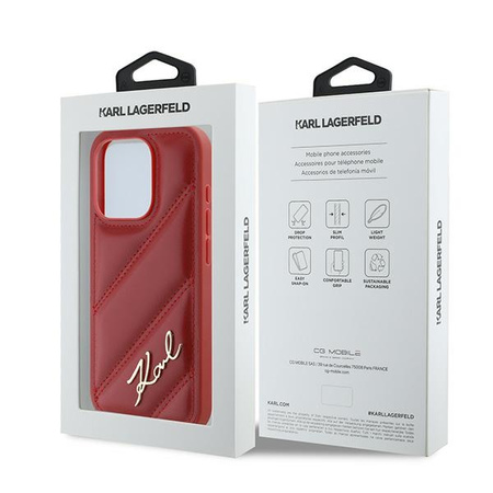 KARL LAGERFELD ETUI HARDCASE DIAGONAL QUILTED SCRIPT DO IPHONE 15 PRO MAX