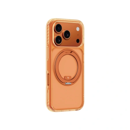 Etui AMAZINGTHING Titan Pro Spin na iPhone 17 Pro kompatybilne z MagSafe - pomarańczowe