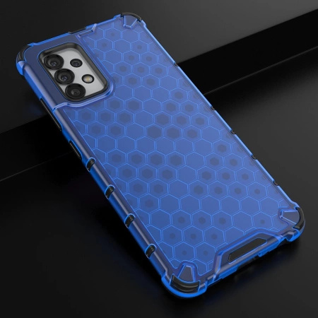 Honeycomb etui pancerny pokrowiec z żelową ramką Samsung Galaxy A03s niebieski