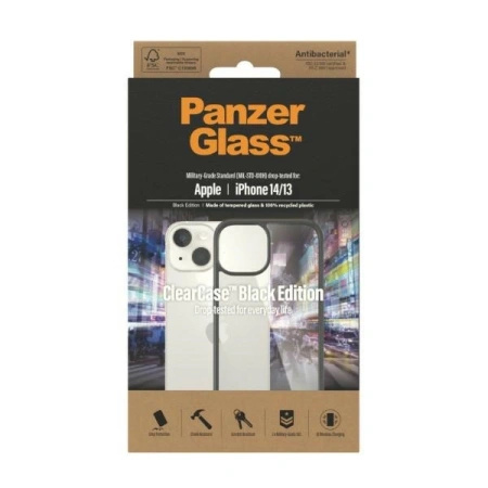 PANZERGLASS ETUI CLEARCASE DO IPHONE 14 15 13 ANTYBAKTERYJNE OCHRONA