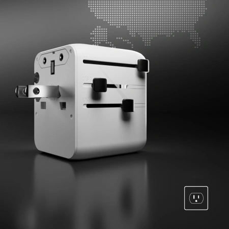 Adapter podróżny SBS 2xUSB-C 1xUSB-A uniwersalny - biały