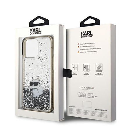 KARL LAGERFELD POKROWIEC HARDCASE DO IPHONE 13 PRO MAX 6.7 Z LIQUID GLITTER