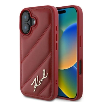 KARL LAGERFELD ETUI HARDCASE DO IPHONE 16 6.1 QUILTED SIGNATURE CZERWONY