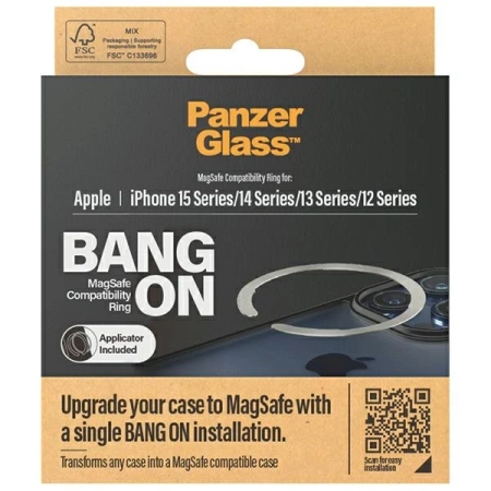 PANZERGLASS PIERŚCIEŃ MAGNETYCZNY DO MAGSAFE DO IPHONE 12 13 14 15 SREBRNY